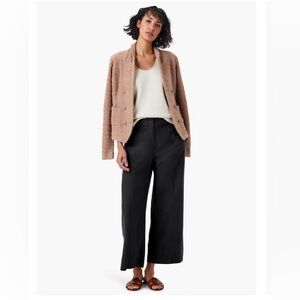 Nic+Zoe RUMBA PARK‎ WIDE-LEG CROP Size 2 Linen Blend Black